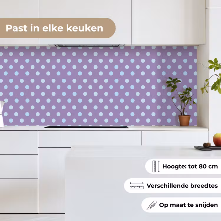 Keuken achterwand - Paars - Blauw - Geometrisch - Stippen - Polka Dot - Patroon — 7