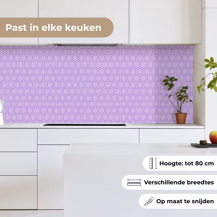 Keuken achterwand - Paars - Geometrisch - Honeycomb - Bijenraat - Patroon — 7