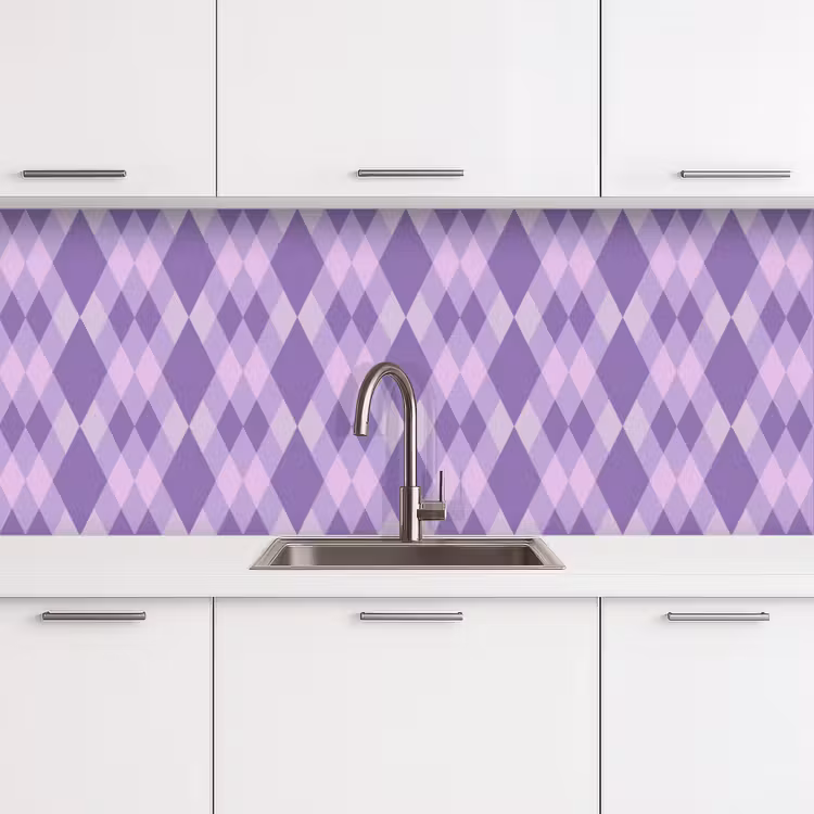 Keuken achterwand - Paars - Geometrisch - Ruiten - Argyle - Patroon — 4