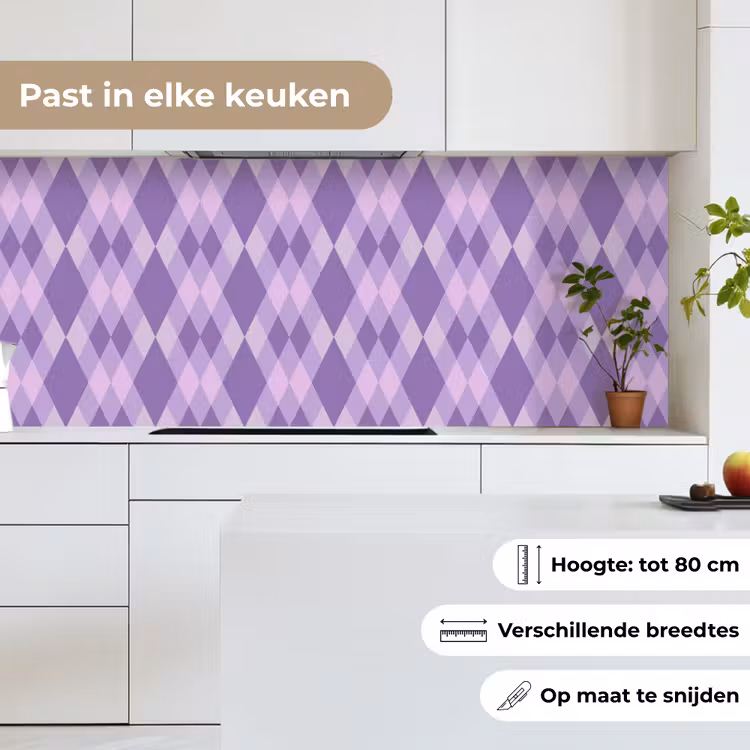 Keuken achterwand - Paars - Geometrisch - Ruiten - Argyle - Patroon — 7