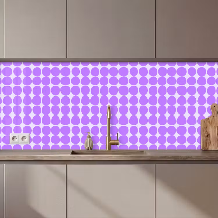 Keuken achterwand - Paars - Geometrisch - Stippen - Polka Dot - Patroon — 1