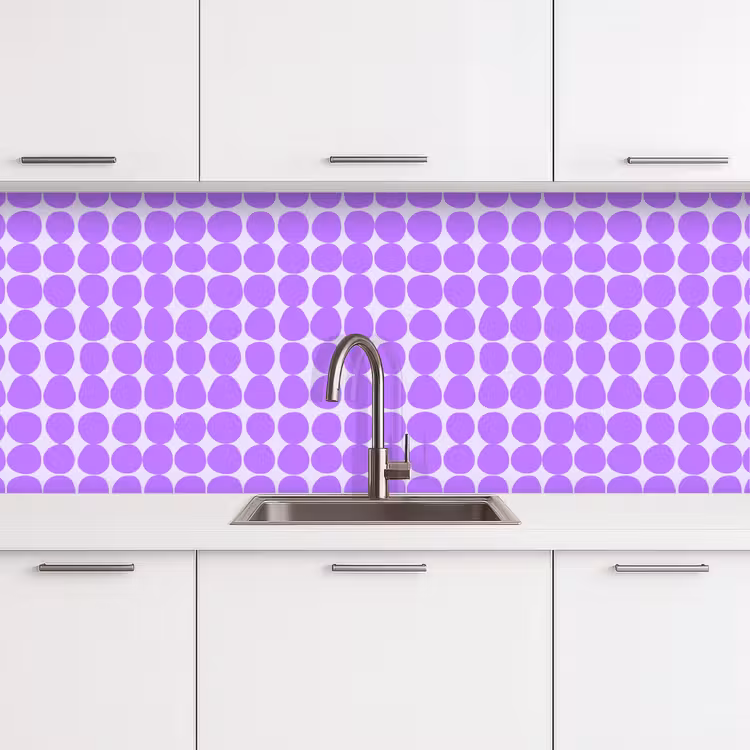 Keuken achterwand - Paars - Geometrisch - Stippen - Polka Dot - Patroon — 4