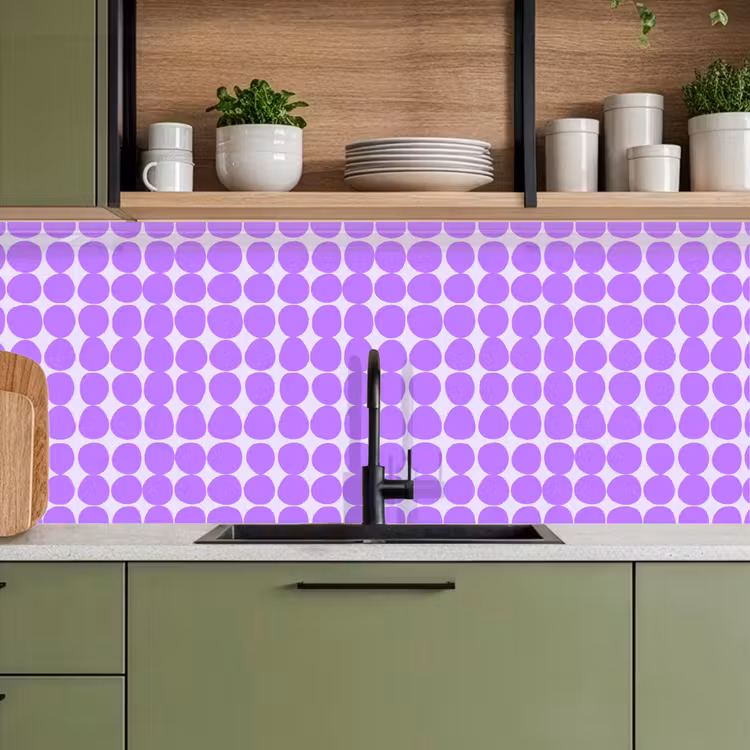 Keuken achterwand - Paars - Geometrisch - Stippen - Polka Dot - Patroon — 8