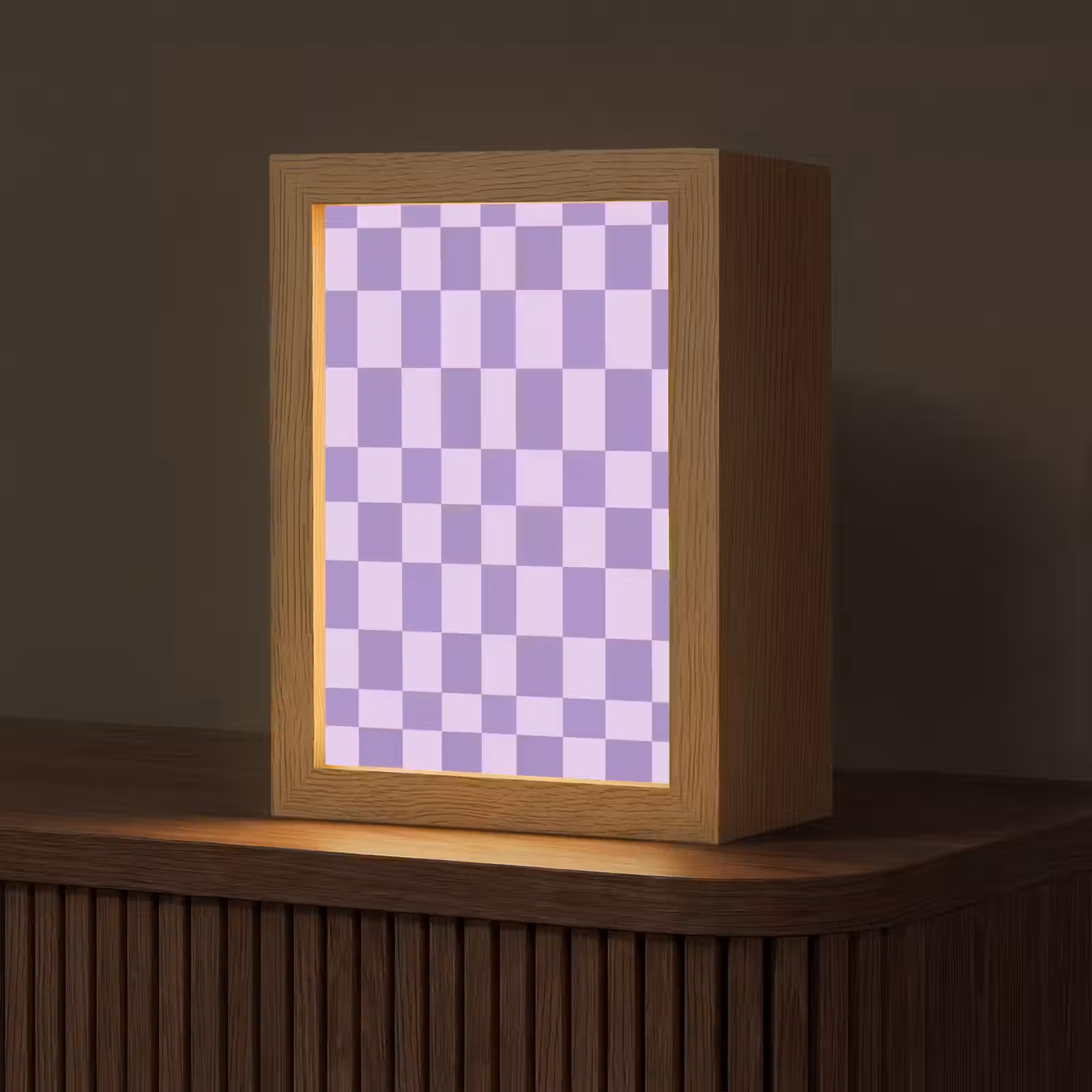 Gepersonaliseerd Lightbox - Paars - Geometrisch - Dambord - Blokken - Patroon — 1