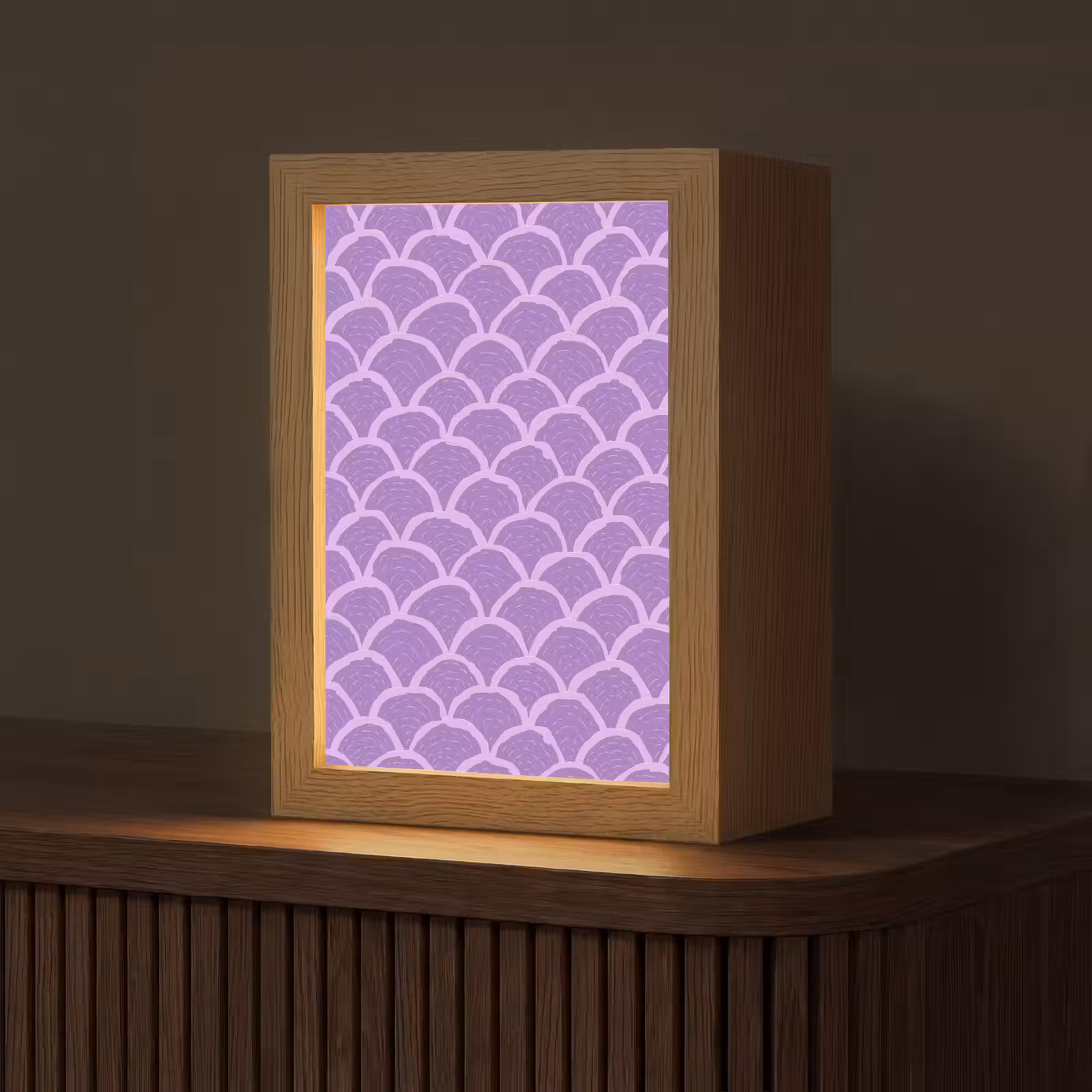 Gepersonaliseerd Lightbox - Paars - Schubber - Schelpen - Handgetekend - Patroon — 1