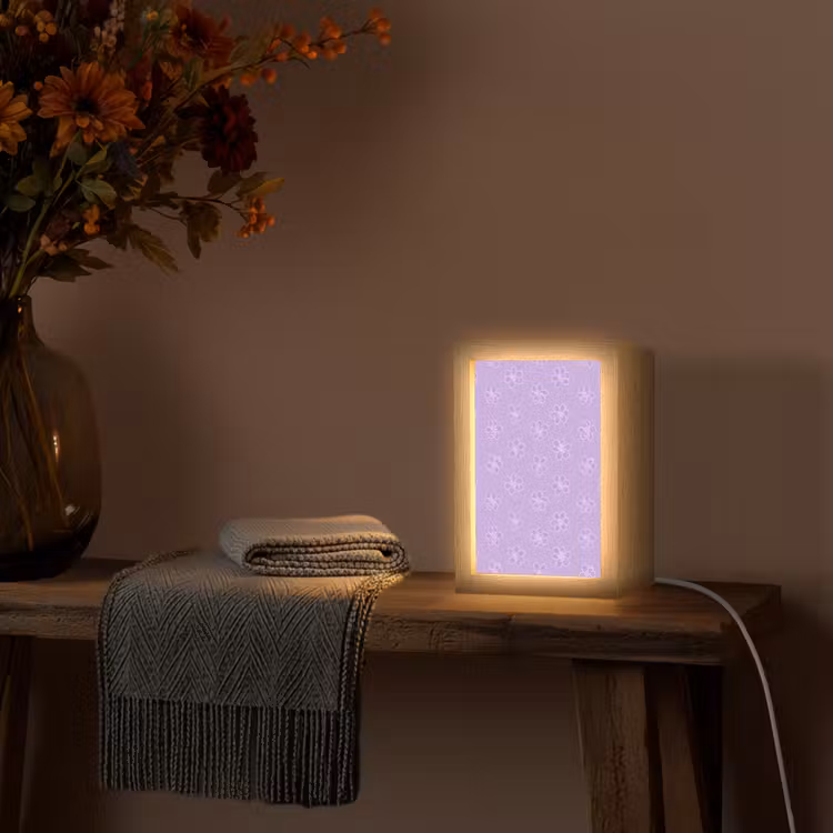 Gepersonaliseerd Lightbox - Lila - Botanisch - Bloemen - Handgetekend - Patroon — 3
