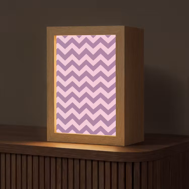 Gepersonaliseerd Lightbox - Paars - Roze - Geometrisch - Chevron - Zigzag - Patroon — 1