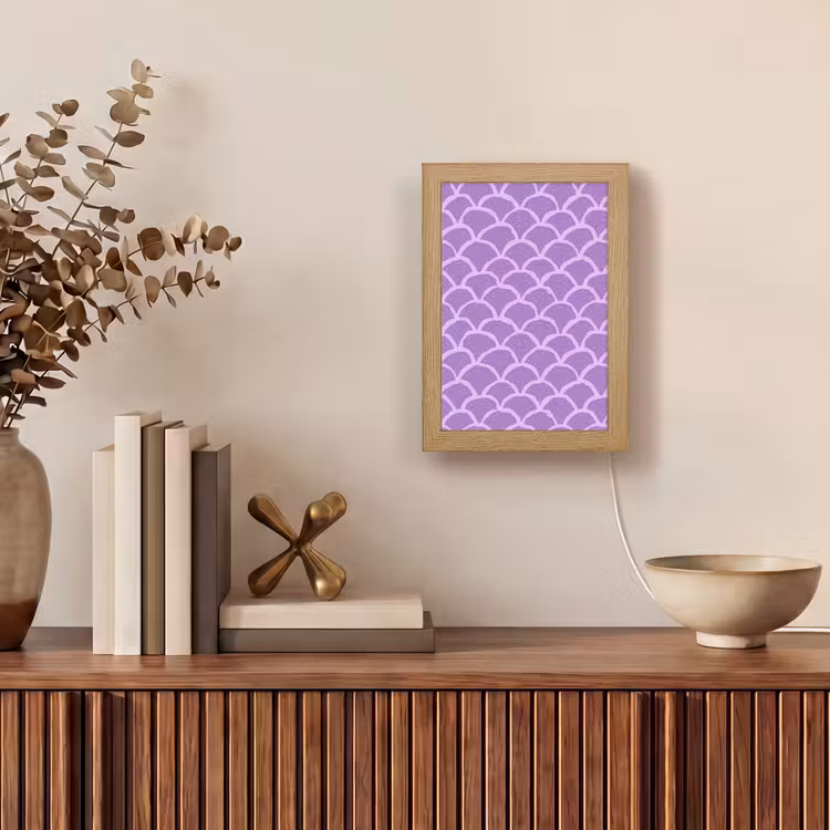 Gepersonaliseerd Lightbox - Paars - Schubber - Schelpen - Handgetekend - Patroon — 4