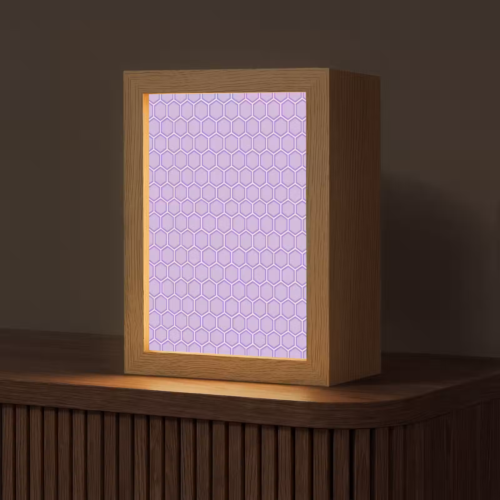 Gepersonaliseerd Lightbox - Paars - Geometrisch - Honeycomb - Bijenraat - Patroon — 1