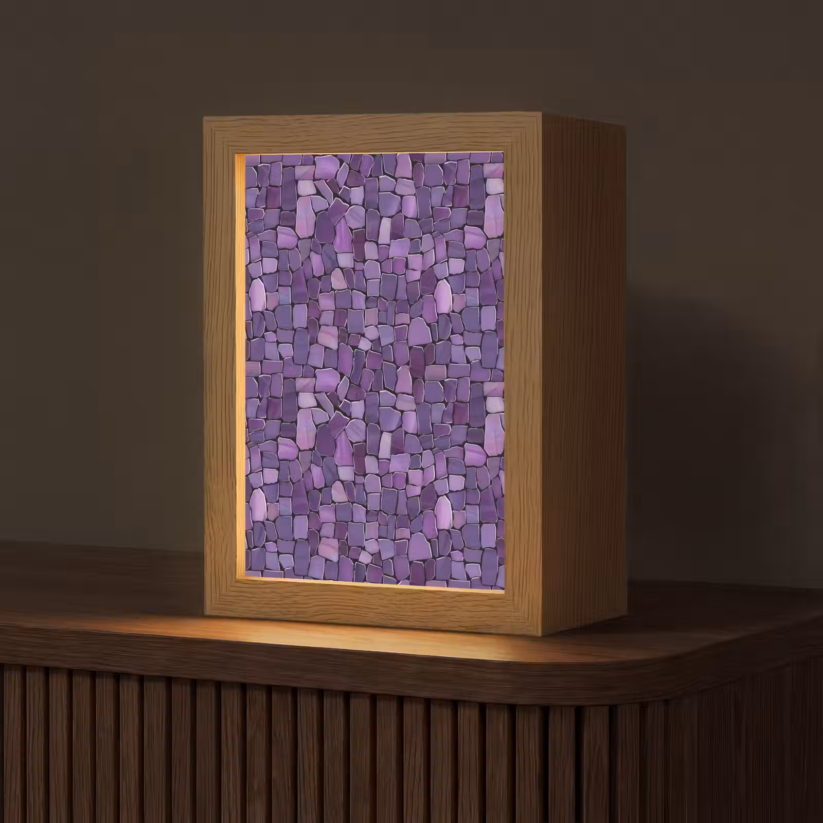 Gepersonaliseerd Lightbox - Paars - Mozaïek - Scherven - Steen - Patroon — 1