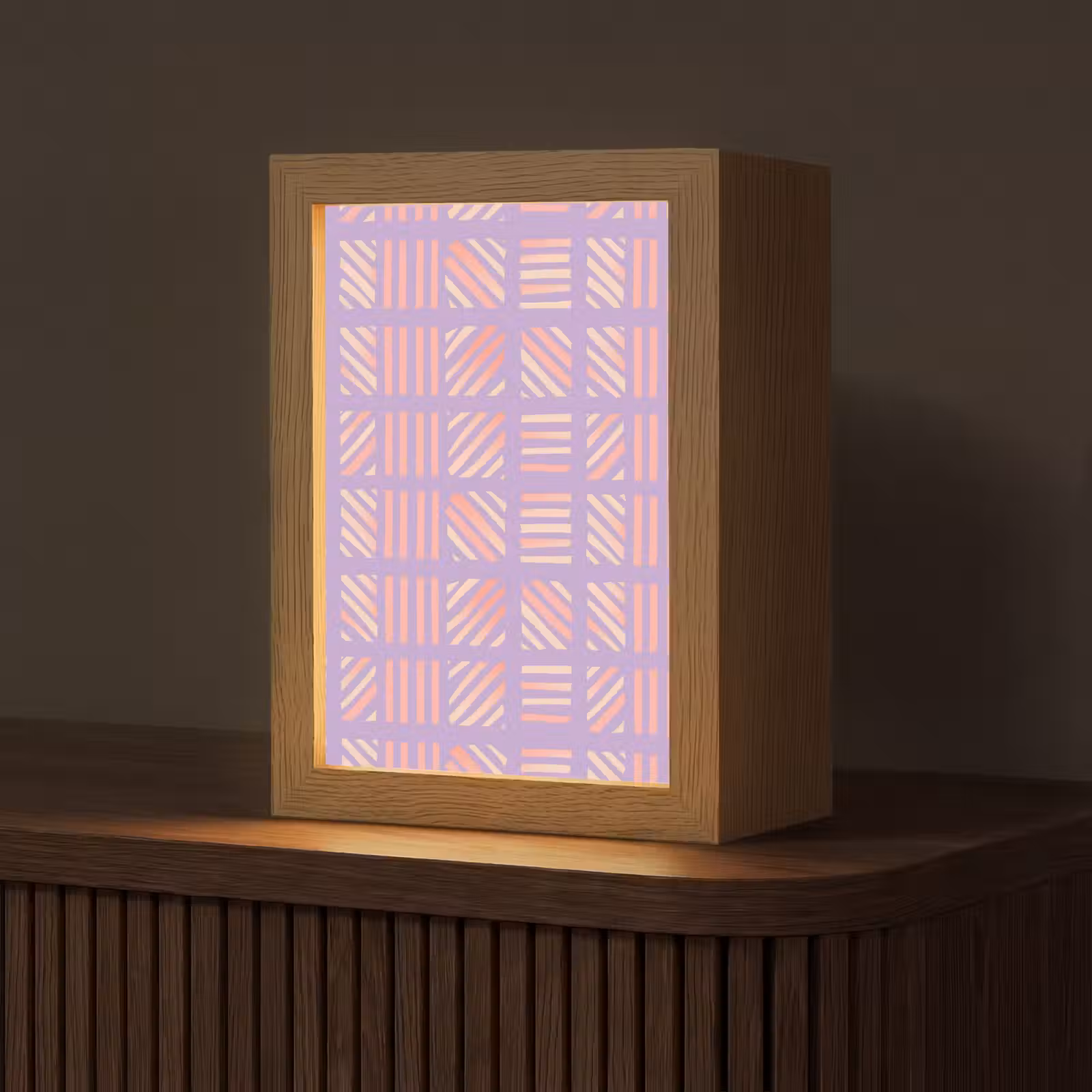 Gepersonaliseerd Lightbox - Paars - Roze - Geometrisch - Strepen - Blokken - Patroon — 1