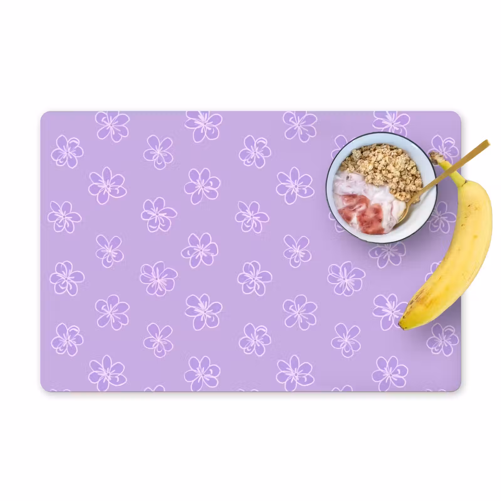 Placemat - 6 stuks - Lila - Botanisch - Bloemen - Handgetekend - Patroon — 1