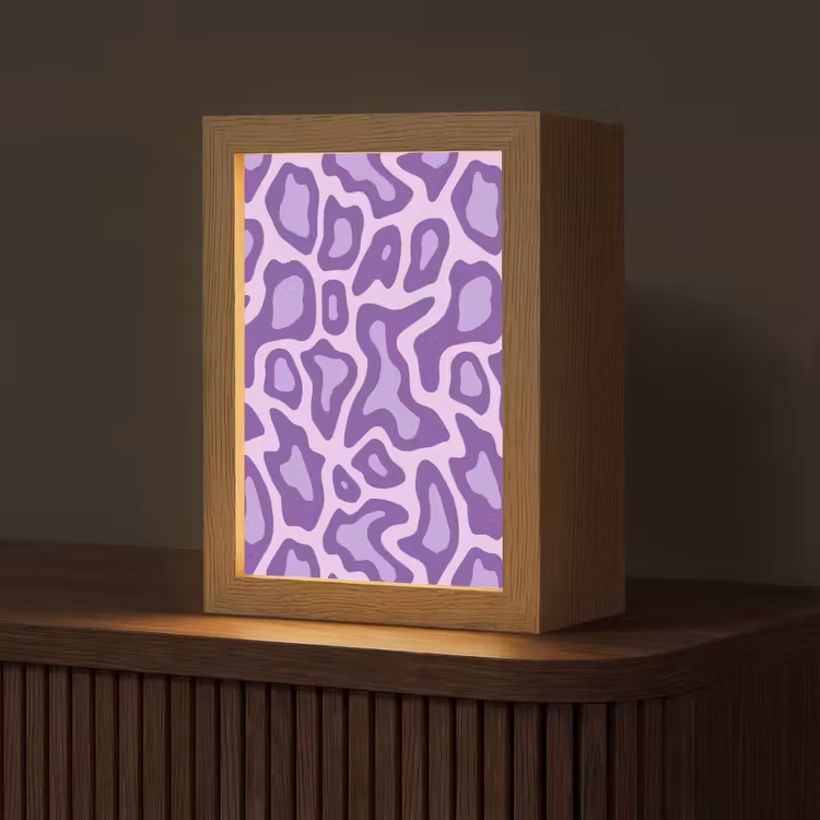 Gepersonaliseerd Lightbox - Paars - Abstract - Luipaard - Vlekken - Groovy - Patroon — 1