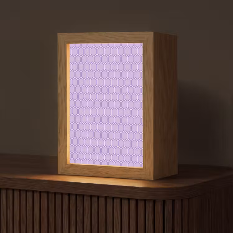 Gepersonaliseerd Lightbox - Paars - Geometrisch - Honeycomb - Bijenraat - Patroon — 1