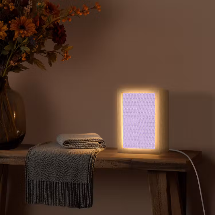 Gepersonaliseerd Lightbox - Paars - Geometrisch - Honeycomb - Bijenraat - Patroon — 3