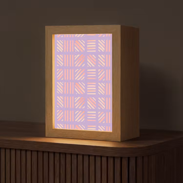 Gepersonaliseerd Lightbox - Paars - Roze - Geometrisch - Strepen - Blokken - Patroon — 1