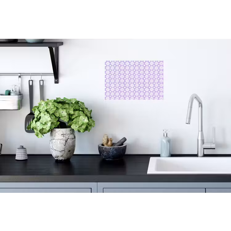 Muursticker - Lila - Botanisch - Bloemen - Margrieten - Patroon — 2