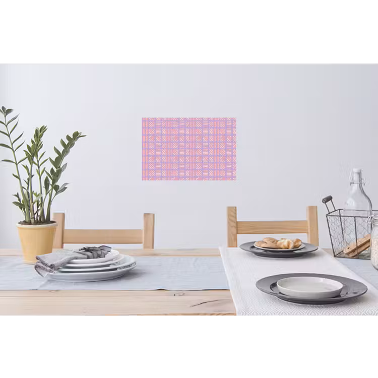 Muursticker - Paars - Roze - Geometrisch - Strepen - Blokken - Patroon — 3