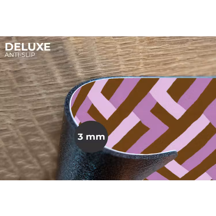 Placemat - 6 stuks - Bruin - Roze - Geometrisch - Meander - Patroon — 4