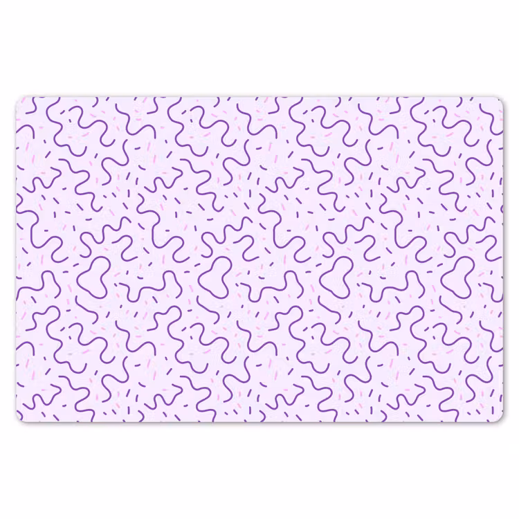 Placemat - 6 stuks - Paars - Abstract - Memphis - Retro - Spikkels - Patroon — 7