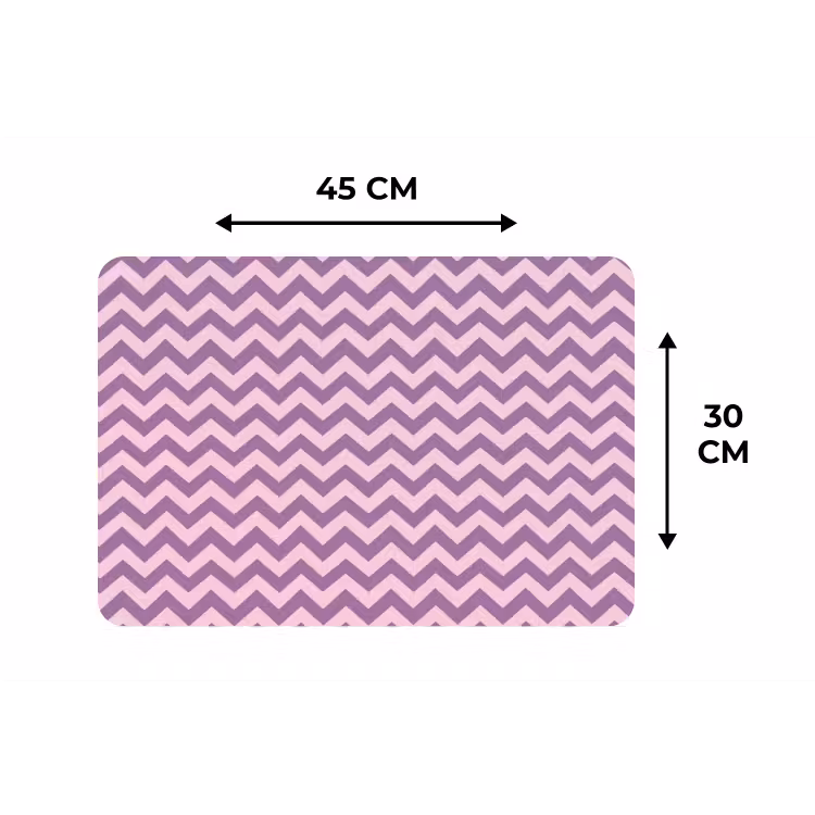 Placemat - 6 stuks - Paars - Roze - Geometrisch - Chevron - Zigzag - Patroon — 3
