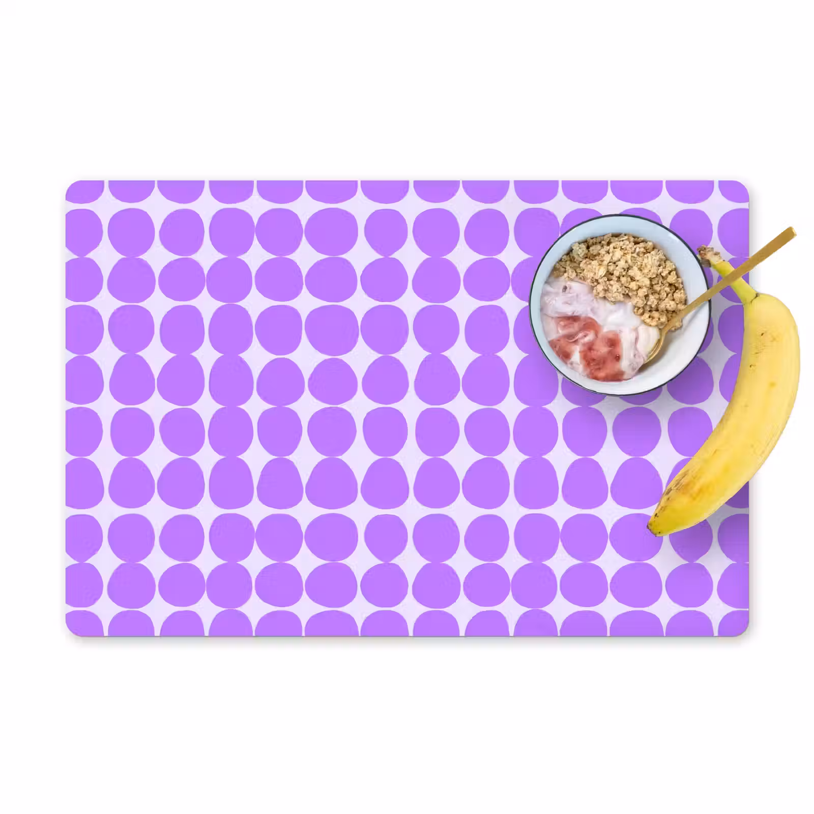Placemat - 6 stuks - Paars - Geometrisch - Stippen - Polka Dot - Patroon — 1