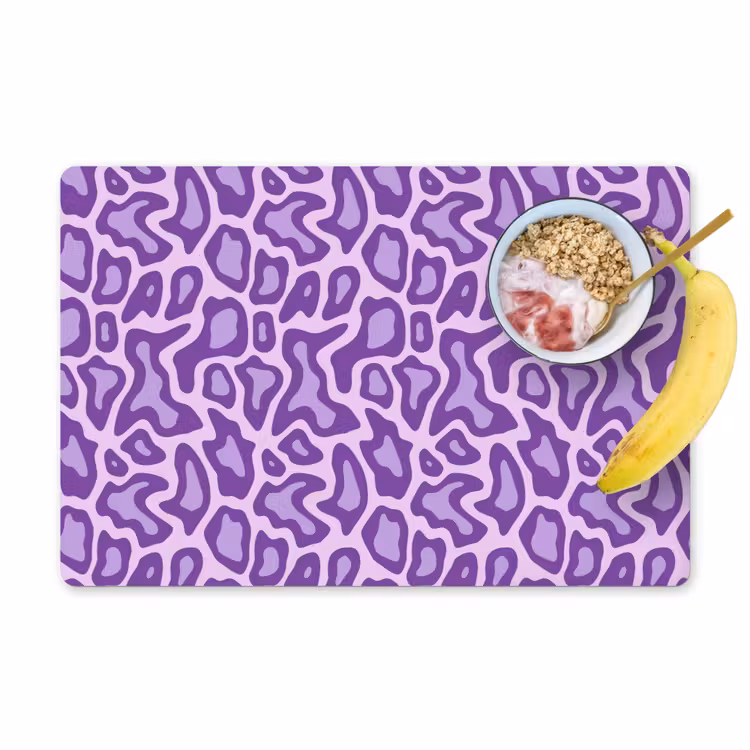 Placemat - 6 stuks - Paars - Abstract - Luipaard - Vlekken - Groovy - Patroon — 1