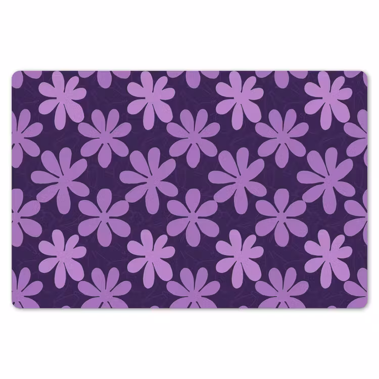 Placemat - 6 stuks - Paars - Botanisch - Bloemen - Retro - Patroon — 7