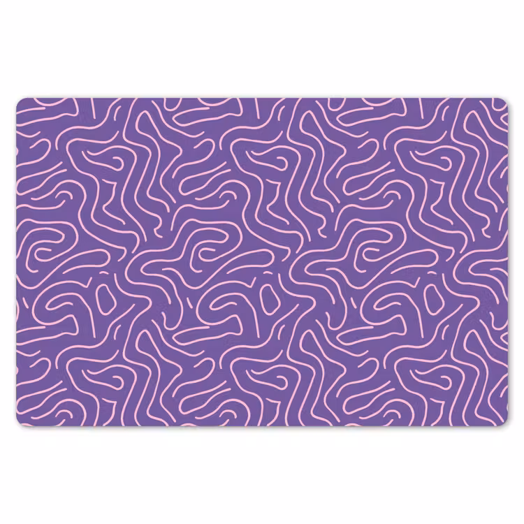Placemat - 6 stuks - Paars - Roze - Abstract - Lijnen - Doolhof - Patroon — 7