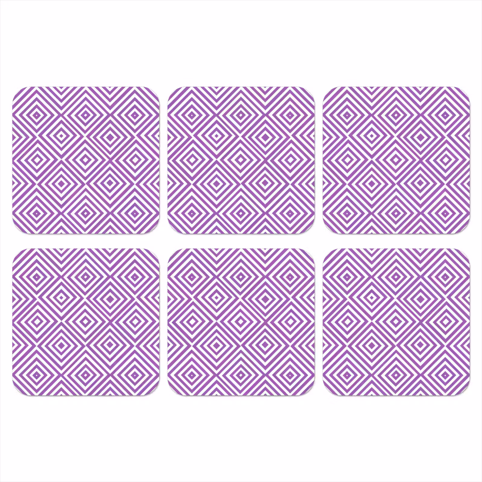 Onderzetter - Paars - Geometrisch - Ruiten - Concentrisch - Patroon — 1