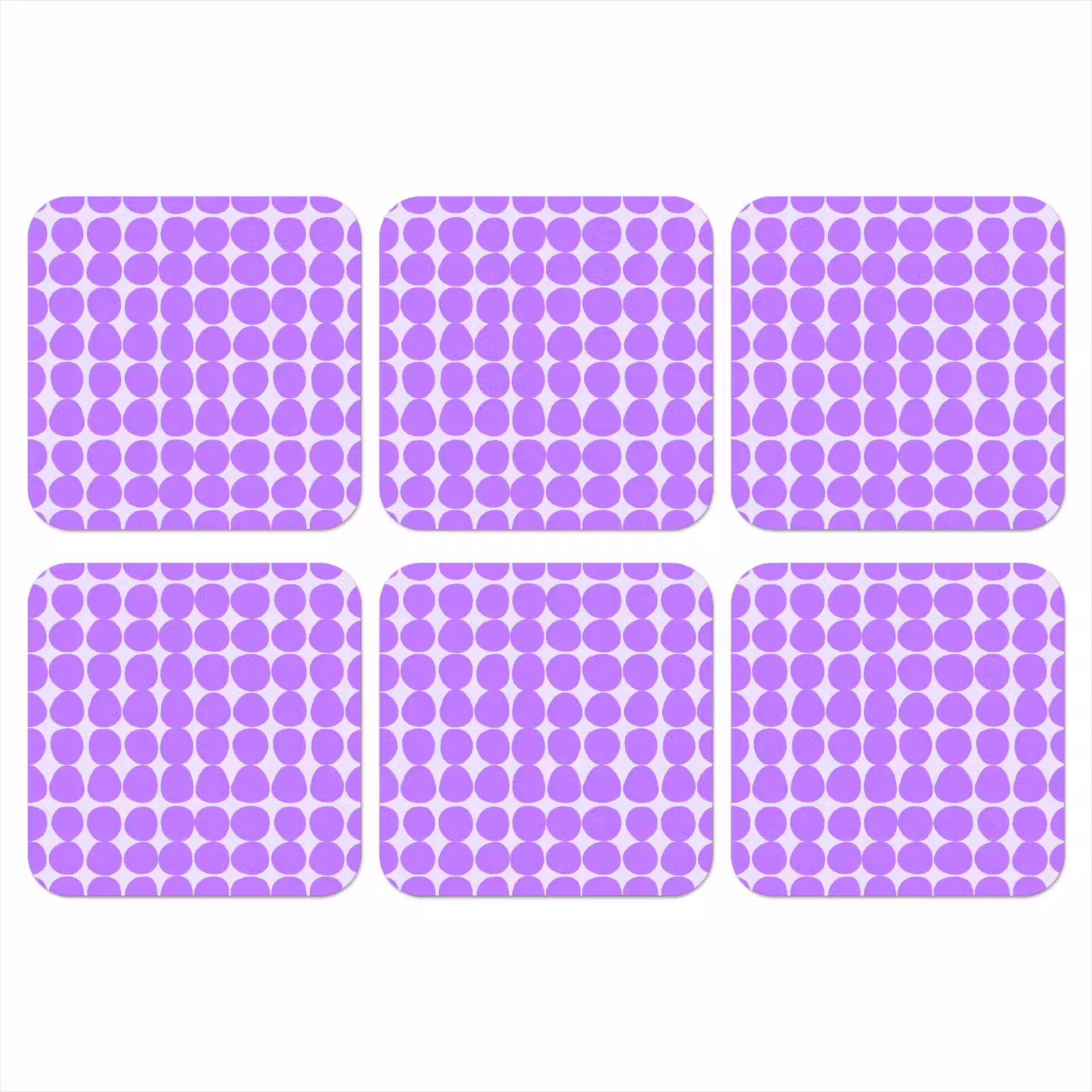Onderzetter - Paars - Geometrisch - Stippen - Polka Dot - Patroon — 1