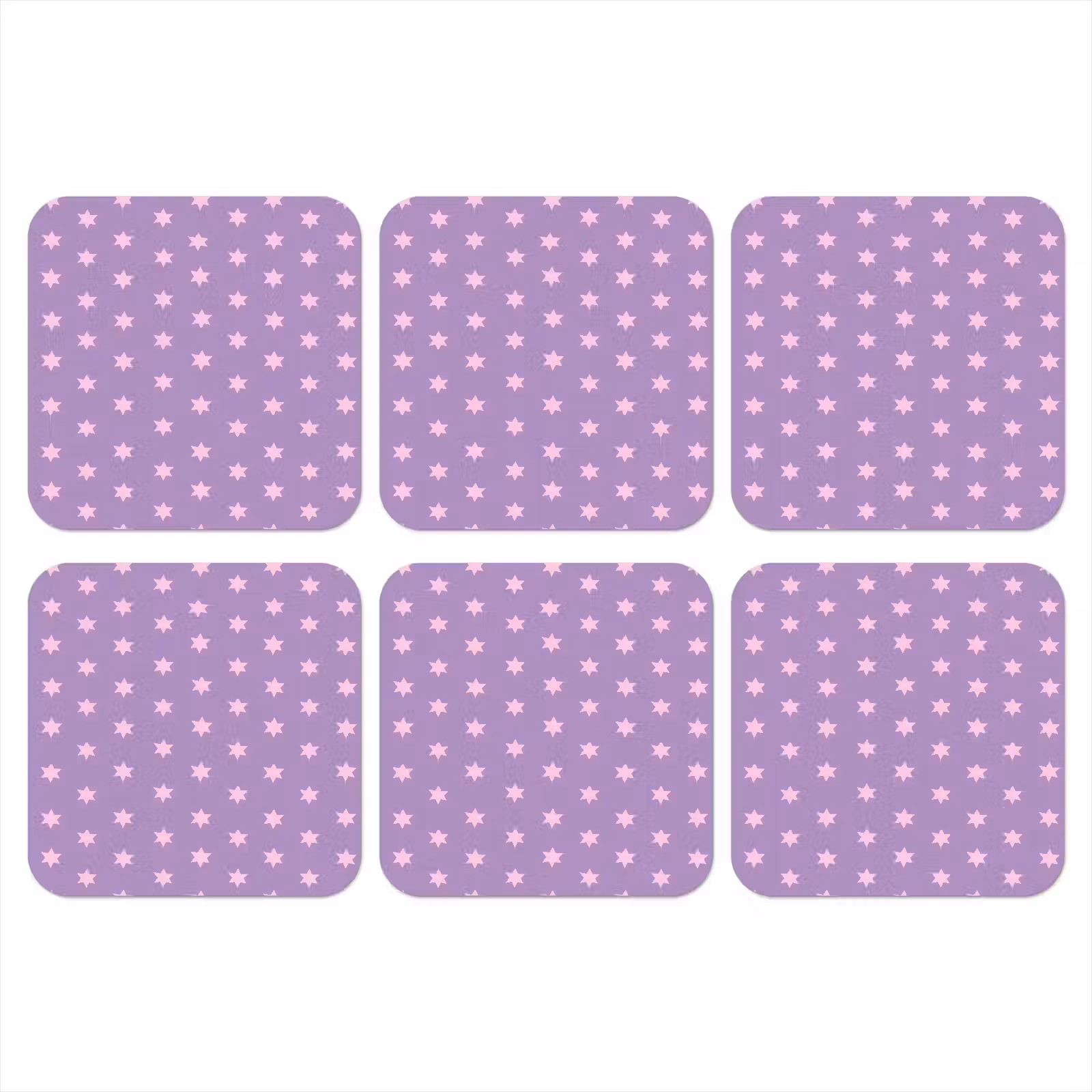 Onderzetter - Paars - Roze - Sterren - Geometrisch - Patroon — 1