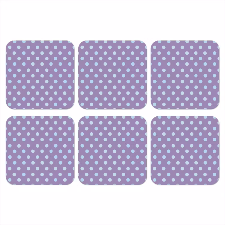 Onderzetter - Paars - Blauw - Geometrisch - Stippen - Polka Dot - Patroon — 1