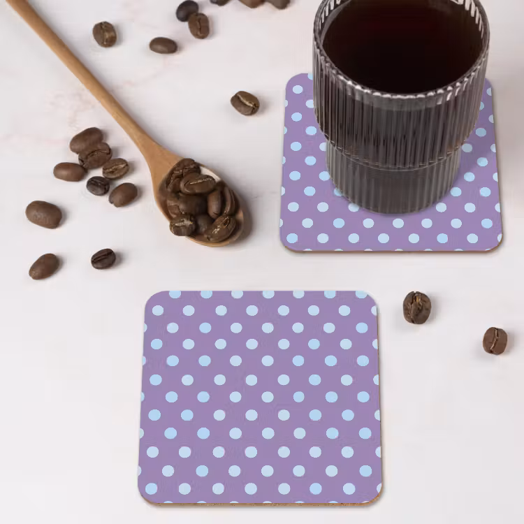 Onderzetter - Paars - Blauw - Geometrisch - Stippen - Polka Dot - Patroon — 4