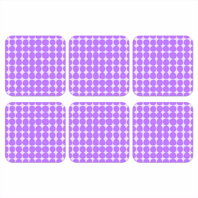 Onderzetter - Paars - Geometrisch - Stippen - Polka Dot - Patroon — 1