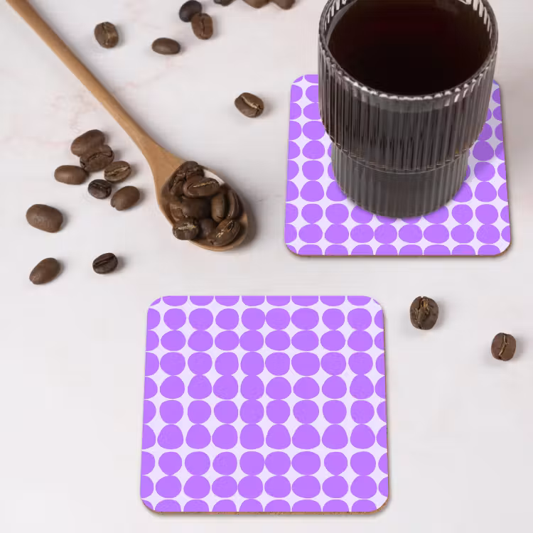 Onderzetter - Paars - Geometrisch - Stippen - Polka Dot - Patroon — 4