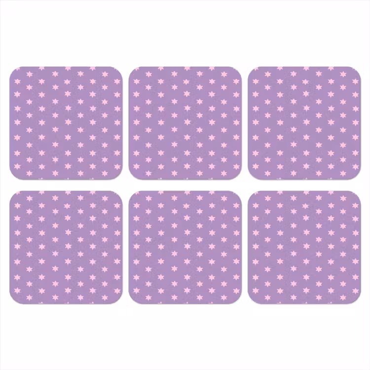 Onderzetter - Paars - Roze - Sterren - Geometrisch - Patroon — 1