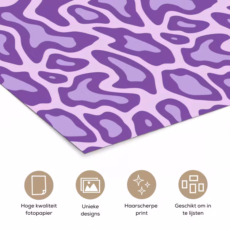 Poster - Paars - Abstract - Luipaard - Vlekken - Groovy - Patroon — 5