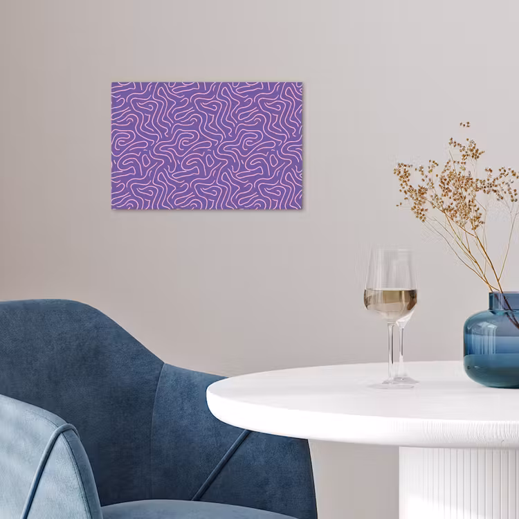 Poster - Paars - Roze - Abstract - Lijnen - Doolhof - Patroon — 4