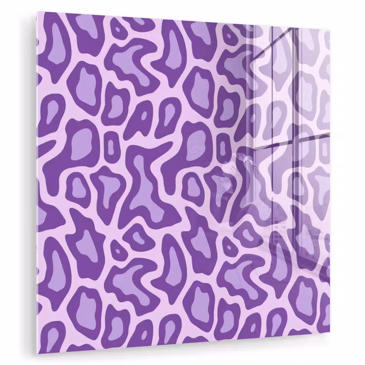 Glas schilderij - Paars - Abstract - Luipaard - Vlekken - Groovy - Patroon — 1