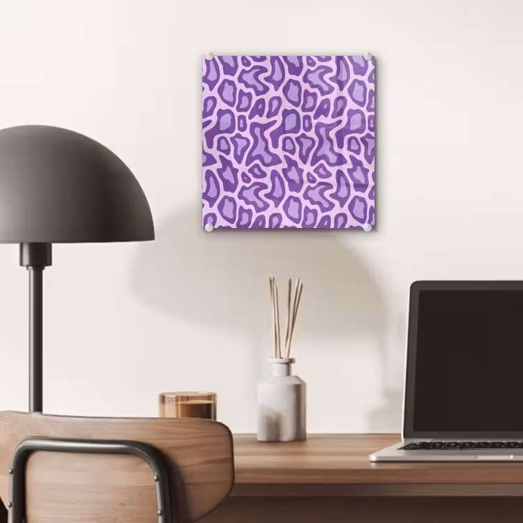 Glas schilderij - Paars - Abstract - Luipaard - Vlekken - Groovy - Patroon — 7