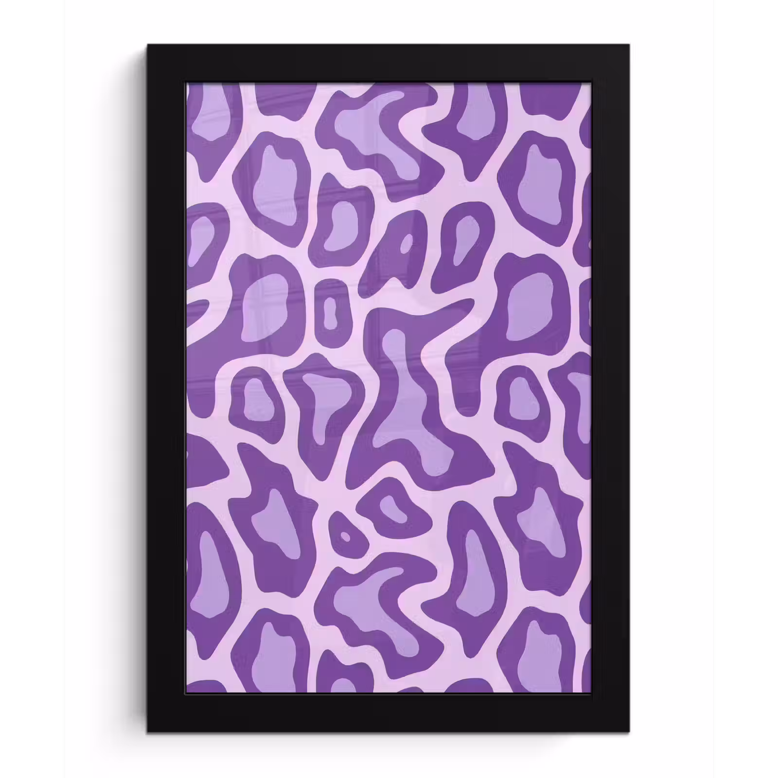 Poster met lijst - Paars - Abstract - Luipaard - Vlekken - Groovy - Patroon — 1