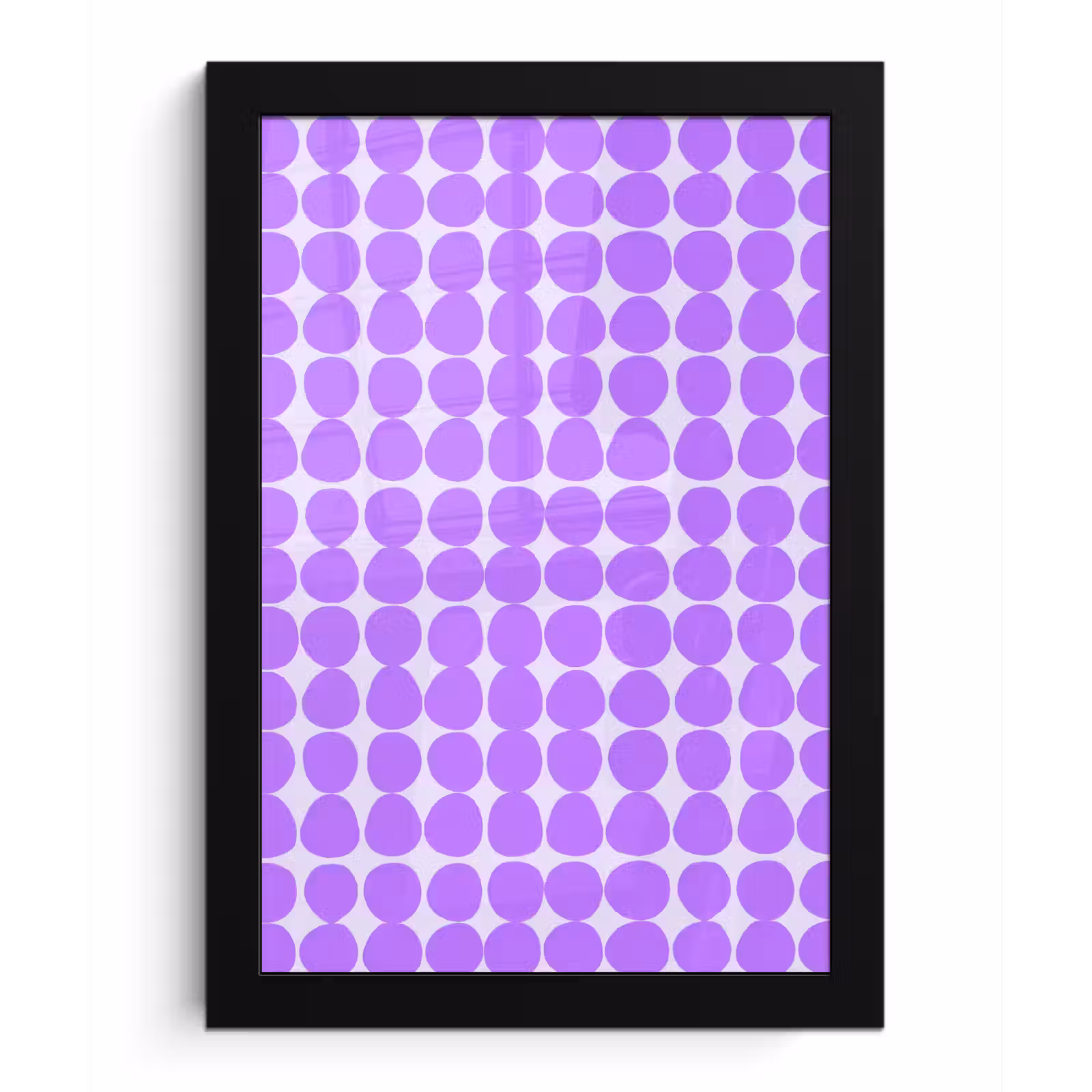 Poster met lijst - Paars - Geometrisch - Stippen - Polka Dot - Patroon — 1