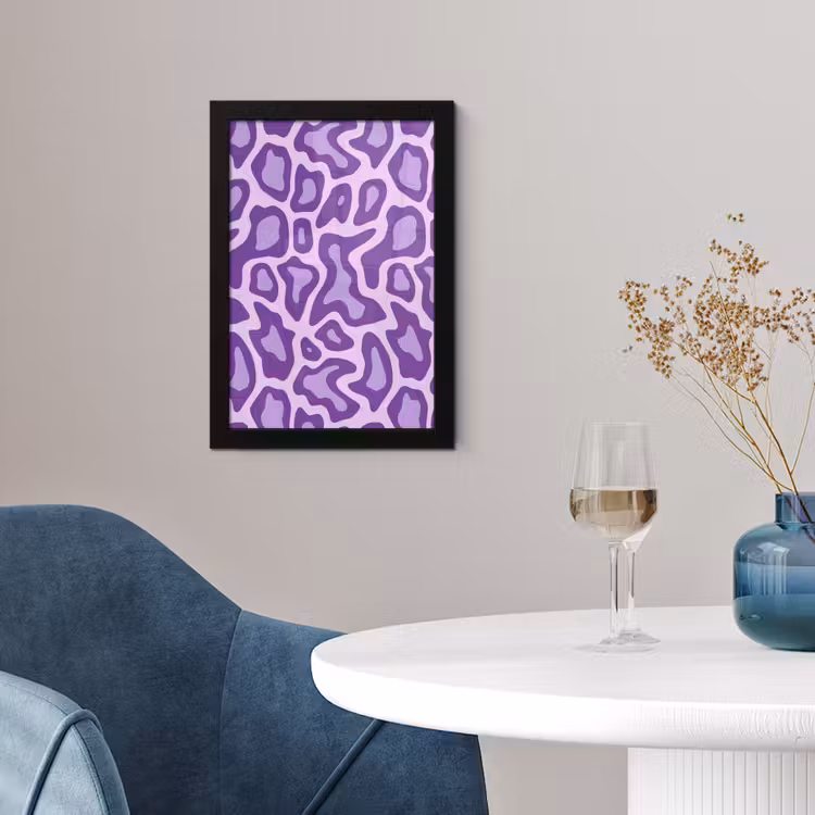 Poster met lijst - Paars - Abstract - Luipaard - Vlekken - Groovy - Patroon — 2