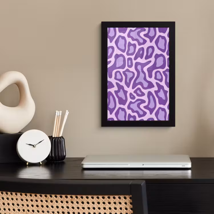 Poster met lijst - Paars - Abstract - Luipaard - Vlekken - Groovy - Patroon — 3