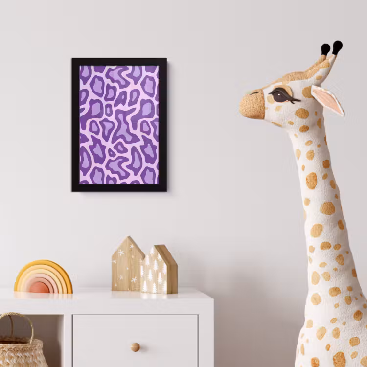 Poster met lijst - Paars - Abstract - Luipaard - Vlekken - Groovy - Patroon — 5