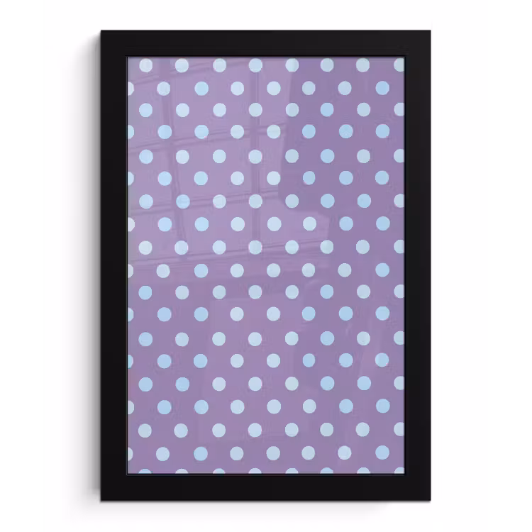 Poster met lijst - Paars - Blauw - Geometrisch - Stippen - Polka Dot - Patroon — 1