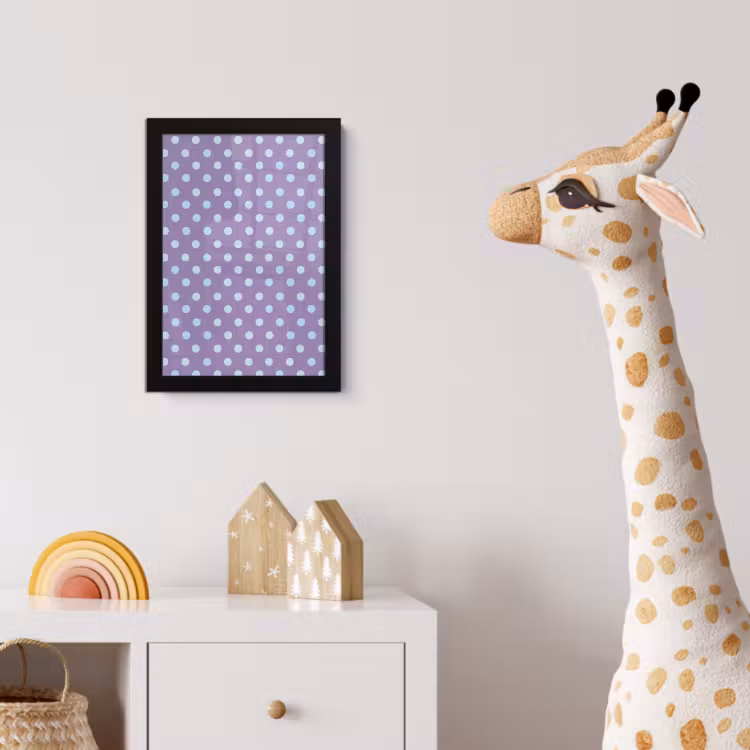 Poster met lijst - Paars - Blauw - Geometrisch - Stippen - Polka Dot - Patroon — 5