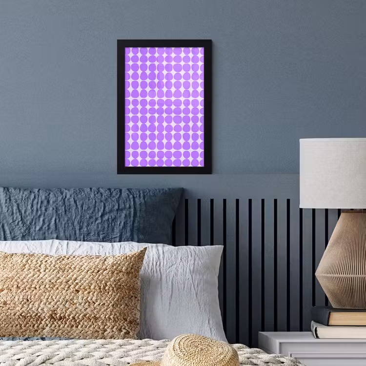 Poster met lijst - Paars - Geometrisch - Stippen - Polka Dot - Patroon — 4