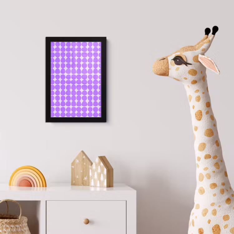 Poster met lijst - Paars - Geometrisch - Stippen - Polka Dot - Patroon — 5